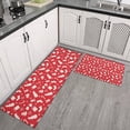 thumbnail image 2 of Red Christmas Pattern Kitchen Rugs Sets Of 2,Anti Fatigue Kitchen Mat Rugs Non Slip Washable,Decorative Kitchen Floor Mats for Kitchen,Sink,Laundry,17"x30"+17"x47", 2 of 7