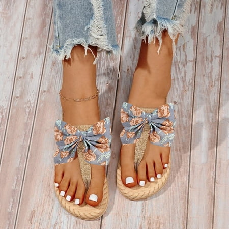 

Women Chiffon Flowers Flip Flops Beach Sandals Flip Flops Sandals Fashion Slippers Flat Open Toe Slippers Summer Casual Fashion Sandals Bathroom Beach Slippers Note Please Buy One Or Two Sizes Larger
