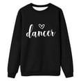 thumbnail image 2 of Dancer Sweatshirts for Women Long Sleeve Crewneck Drop Shoulder Dance Lover Graphic Sweatshirt Pullover Tops, 2 of 3