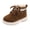 Khaki, variant on Boys And Girls Lace Up Zipper Outdoor Ankle Boots