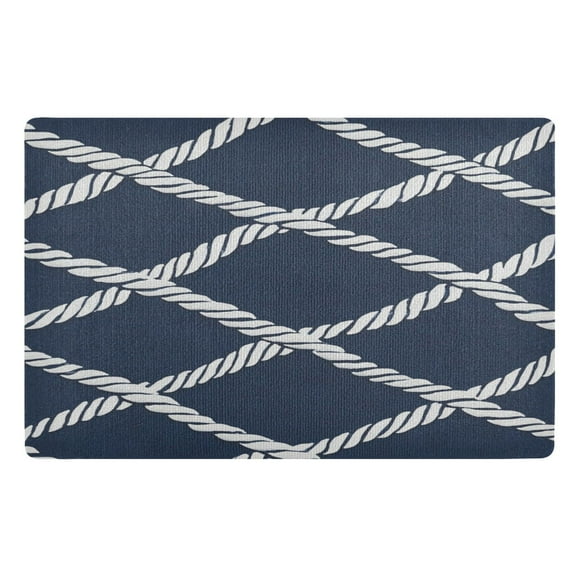 32x20 Inch Doormat Indoor Entrance Mat Entrance Welcome Mat Outdoor Mats for Front Door White Lines Of Rope