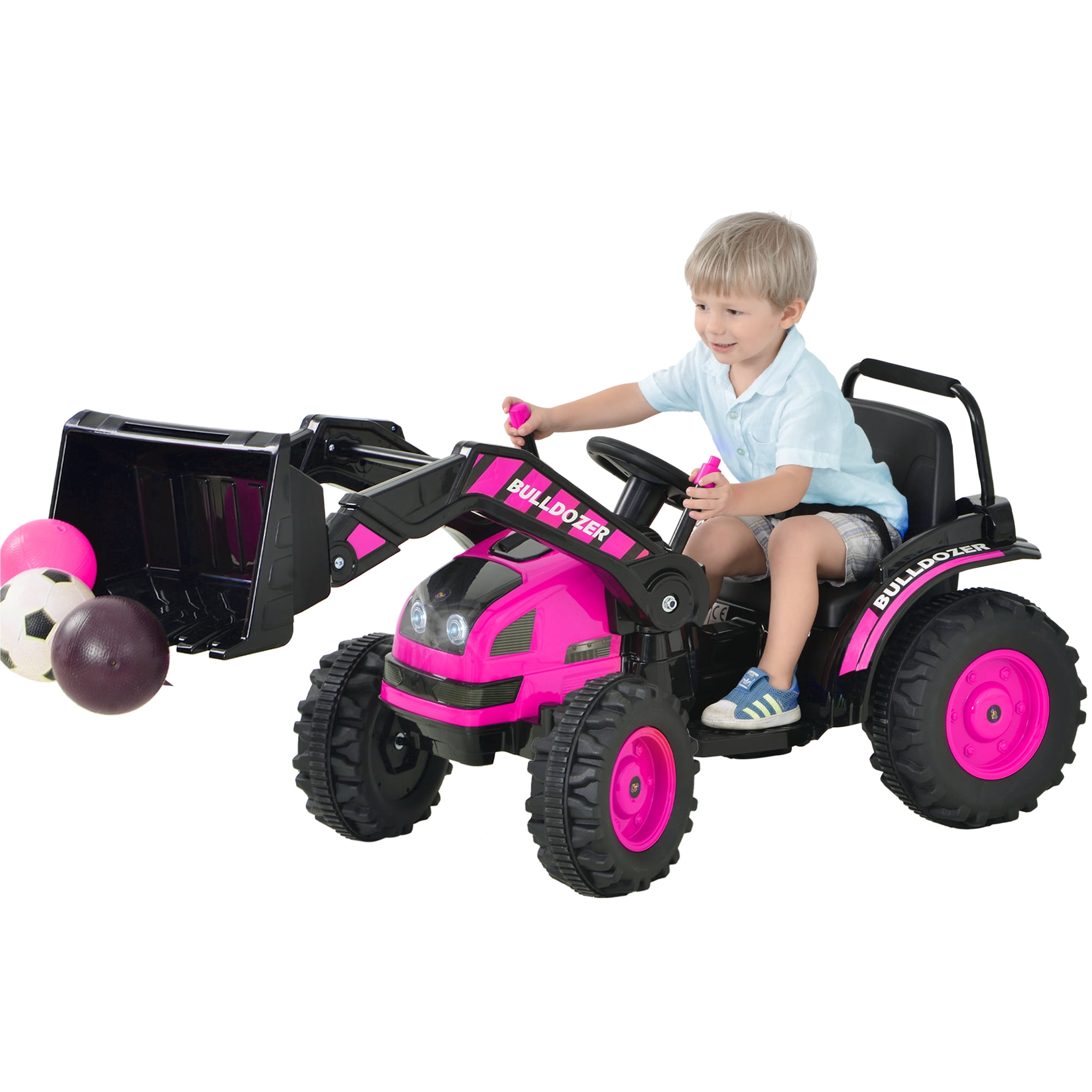 Lowestbest 12 Volt Toy Construction Vehicle for Kids, Bulldozer Toddler Ride On Toy, Ride on Car, Digger Scoop Pulling Cart (Pink) Lowestbest 12 Volt Toy Construction Vehicle for Kids, Bulldozer Toddler Ride On Toy, Ride on Car, Digger Scoop Pulling Cart (Pink)