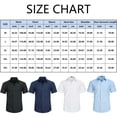thumbnail image 2 of Mens Short Sleeve Dress Shirts Black Oxford Solid Casual Button Dwon Collar Shirt with Pocket, 2 of 9