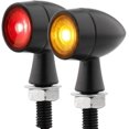 thumbnail image 1 of TSUNG Mini Motorcycle Turn Signals Light LED Micro Blinkers for Front/Rear Universal Aftermarket Small Indicator for Cafe Racer Bobber Cruiser Street Bikes (E-Black Red&Amber), 1 of 7