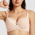 thumbnail image 6 of MELENECA Women's Plus Size Minimizer Bras Full Coverage Lace Unlined Underwire Bra Beige 44B, 6 of 6