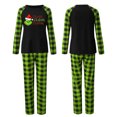 thumbnail image 2 of Conjuntos de pijamas navideños familiares a juego Grinch 2024, pijama de Grinch con parte superior y pantalones de pijama a cuadros, pijama de Grinch para niños y adultos para la familia, Mujer L, 2 of 5