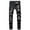 Black, variant on Mens Jeans Slim Fit Straight Tube Hop Pants Street Jeans Pants With Button And Pocket Durable Wear M Black