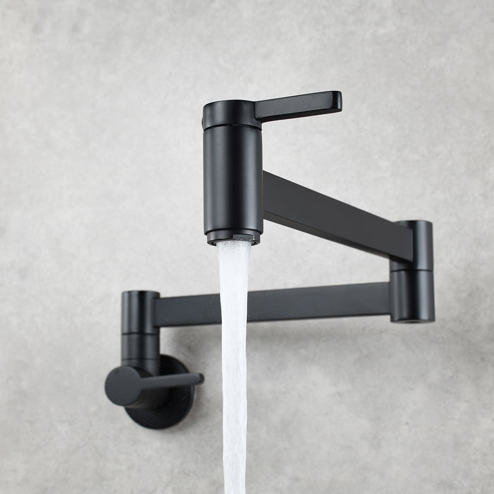Kepooman Foldable Bathroom Faucet, Wall Mount Bathroom Kitchen Sink Brushed Sink Faucet, Black Kepooman Foldable Bathroom Faucet, Wall Mount Bathroom Kitchen Sink Brushed Sink Faucet, Black