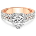 thumbnail image 3 of 4 Carat IGI Certified Heart Shape Lab Grown Diamond Engagement Ring | 14K Rose Gold |Luna Split Shank Halo Diamond Ring | FG-VS1-VS2 Quality Friendly Diamonds, 3 of 4