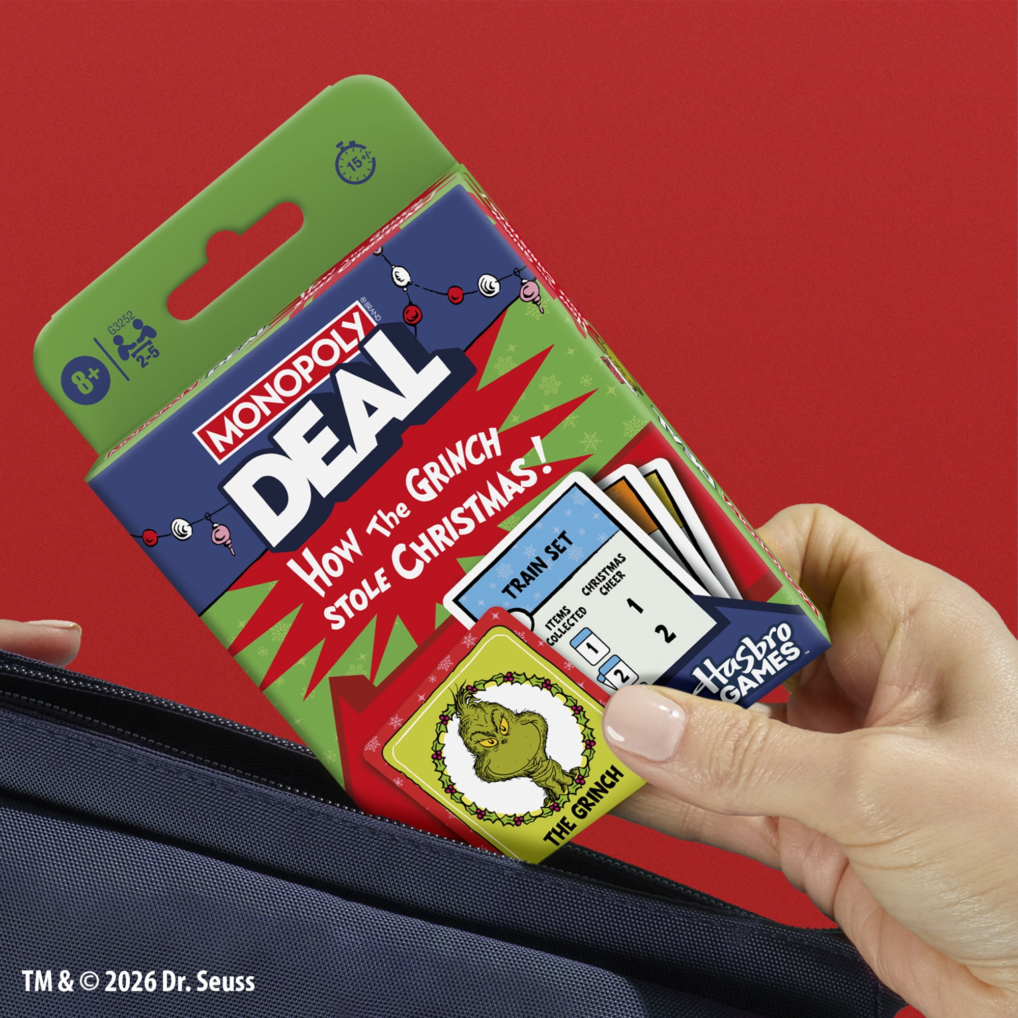 Monopoly Deal: How the Grinch Stole Christmas Edition Card Game for Ages 8 and Up