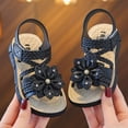 thumbnail image 4 of TOWED22 Girls Open Toe Princess Flat Sandals with Comfort Sole Summer Sandals Black,12.5, 4 of 9