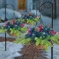 thumbnail image 3 of Cesta Colgante De Navidad Artificial Flocada Con Decoraciones Mixtas Y Luces Led Blancas Para Decoración De Exteriores Noticed HA039002-00, 3 of 6