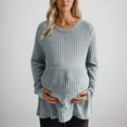 thumbnail image 2 of Edvintorg Maternity Shirts Fashion Solid Color Crewneck Ribbed Knit Sweater Tops Long Sleeeve Fall Maternity Clothes Plus Size Casual Pregnant Clothes for Women, 2 of 7