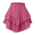thumbnail image 3 of TTUHYWXI Flowy Shorts for Women Casual Boho Ruffle Tiered Skorts High Waist Mini Skirts Golf Tennis Crochet Shorts (Hot Pink, XL), 3 of 3