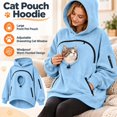 thumbnail image 6 of Carsablanco Pet Pouch Hoodie with Zippered Chest Carrier Pocket, Unisex Relaxed Fit Sweatshirt for Small Pets, 6 of 8