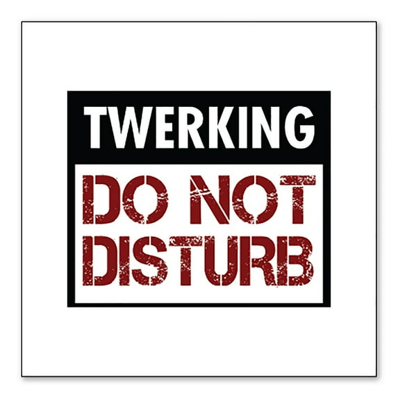 DistinctInk Custom Bumper Sticker - 8" x 8" Decorative Decal - White Background - Twerking Do Not Disturb