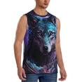 thumbnail image 2 of Daiia Purple Sky Wolf Printed Men's Tank Tops,Casual Soft Sleeveless Gym Muscle Shirts Bodybuilding Tee-Small, 2 of 8