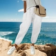 thumbnail image 2 of Guluxicc Womens Summer Casual Jogger Pants Drawstring Elastic Waist Tapered Pants with Pockets for Outdoor Activities, 2 of 7