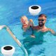 thumbnail image 1 of Limpiador de agua flotante de cloro con energía solar con colorido dispensador de tableta de cloro de piscina ligera para purificar agua de piscina, 1 of 9