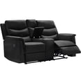 thumbnail image 3 of Sofa PU Leather Recliner Loveseat with Console Slate, Sofa Recliner with Cup Holder, Double Recliner 2-Seater for Living Room Theater Seating Rv Furniture, (Black), 3 of 7
