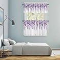thumbnail image 6 of Abstract Kitchen Curtains Valances and Tiers Set of 3 Country Purple Eucalyptus Leaf Flora Plant Tier Curtains and Valance with Rod Pocket for Small Windows, 27.5"x24", 6 of 9