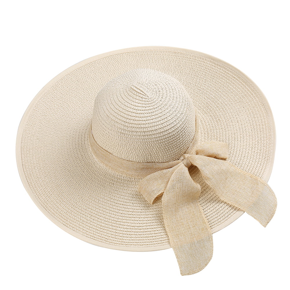 Aerusi Roll up Foldable Wide Large Brim Summer Beach Sun Block Floppy Straw Hat