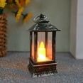 thumbnail image 4 of Electronic Candle 3.74in Flickering Flame LED Night Light Vintage Oil Lamp Mini Ambient Decor for Christmas Holiday (Silver)​, 4 of 6