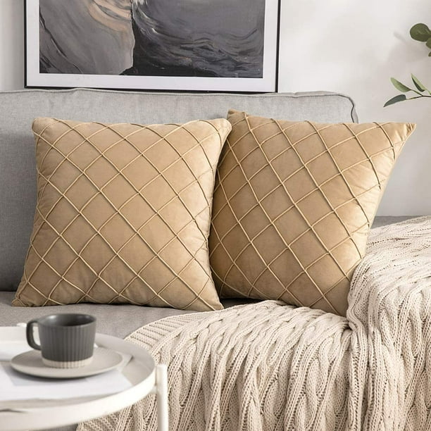 Khaki top throw pillows