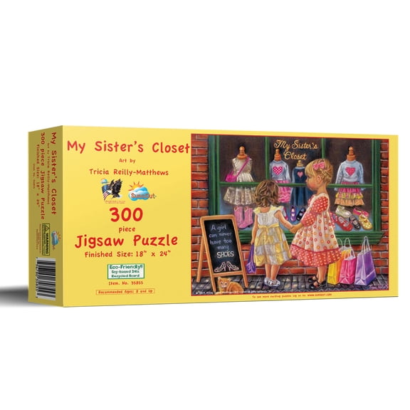 SUNSOUT INC - My Sister's Closet - 300 pc Jigsaw Puzzle by Artist: Tricia Reilly-Matthews - Finished Size 18" x 24" - MPN# 35855