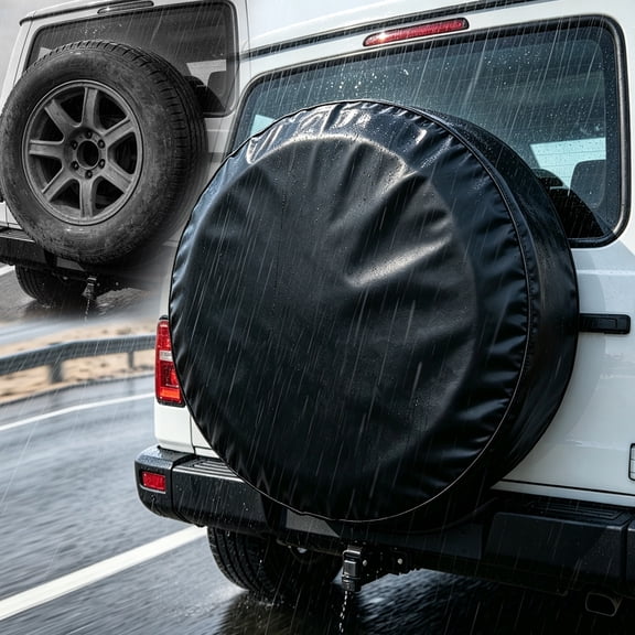 Spare Tire Cover, Waterproof and UV Resistant Wheel Cover Protector, Tough Tire Wheel Soft Cover, Universal Fit for Outdoor Vehicle Tires, Black(29"-31")