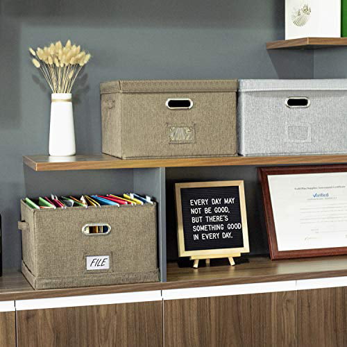 Collapsible Linen Details about   JSungo File Organizer Box Office Document Storage with Lid