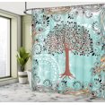 thumbnail image 4 of Ambesonne Nature Shower Curtain, Peacock Feathers Motif Tree, 69"Wx75"L, Pale Seafoam, 4 of 4