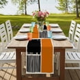 thumbnail image 4 of Table Runners 70 Inches Long Dress Scarves, Orange Black Farmhouse Coffee/Dining/Kitchen Table Decor, Holiday Table Runner, Farmhouse Striped Modern Abstract Art 13x70 Inch, 4 of 9