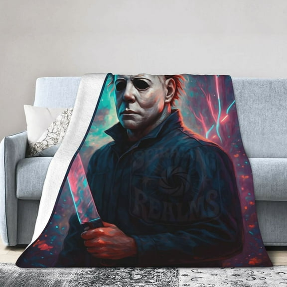 Michael Myers Throw Blanket, All Season Decorative Soft Cozy Fleece Blankets, Room Decor For Bed Chair Car Sofa Couch Bedroom