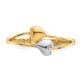 thumbnail image 5 of 14K Two-Tone Gold Ring Band Themed with Rhodium Double Heart, 5 of 5