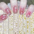 thumbnail image 2 of Nuevas pegatinas de uñas de flores de oro blanco de primavera, suministros de manicura, línea de hoja de arce blanca y negra, pegatinas 3D para decoración de uñas, deslizador de uñas, 2 of 7