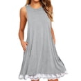 thumbnail image 2 of Pxiakgy summer dresses for women 2024 Summer Dress Women's Elegant Blouse Dress Plain Teenager Basic Clothing Tunic Summer Dress Teenager Dress womens summer dresses Grey + XXL, 2 of 4