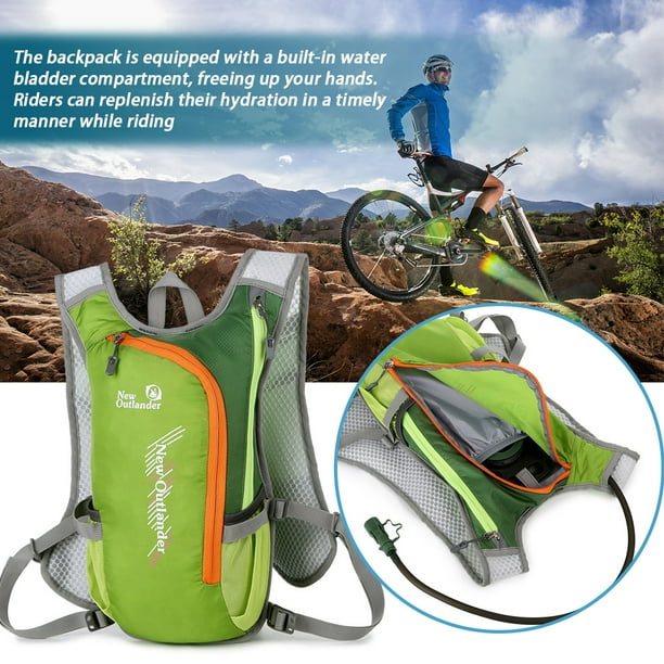 Bolsa de dos hombros Mochila de hidratacion transpirable mochila reflectante de nailon para vejiga de agua para senderismo correr y ciclismo