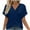 Navy, variant on Womens Plus Size Summer Tunic Tops Dolman Short Sleeve Shirts for Women Casual Solid Color Loose V Neck Tshirts (Wine L)
