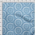 thumbnail image 4 of oneOone Viscose Jersey Medium Blue Fabric Asian Block Mandala Sewing Fabric By The Yard Printed Diy Clothing Sewing Supplies 60 Inch Wide, 4 of 5