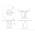 thumbnail image 4 of Milan Lyn Round Glass Dining Table w/ Graphite Gray 3-Ring Steel Base, 4 of 4