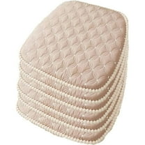 Mictong kitchen chair cushion with lace up farmhouse dining chair cushion, U-shaped dining chair cushion anti slip, machine washable, beige, 6 pieces