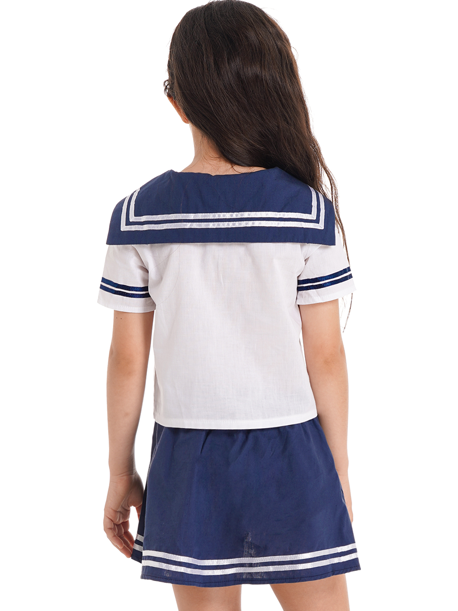 Kid Sailor Girls School Uniform Dress Japanese Anime Classic Navy