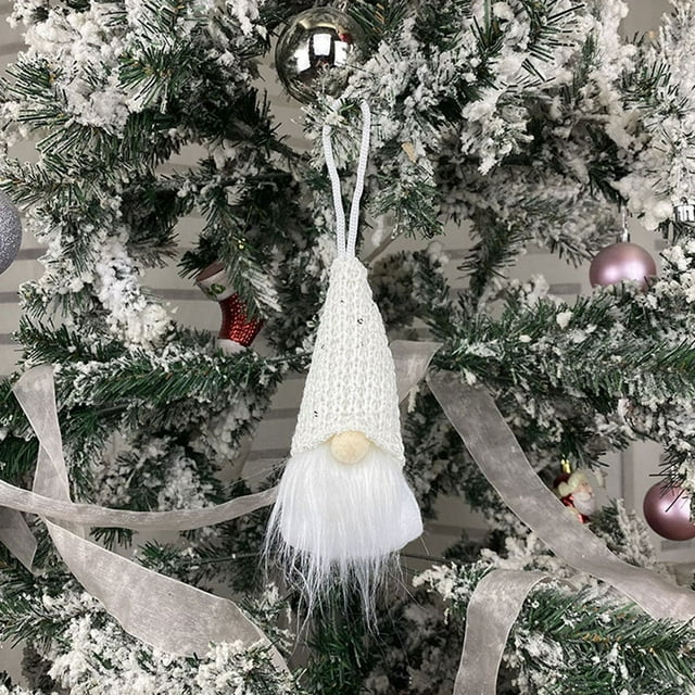 Xihbxyly Colgante de Gnomo Navideño, Adorno de Anciano Sin Rostro, Diseño Artesanal de Lana, Adorable Decoración Navideña, Accesorio para Colgar En El Árbol de Navidad, Decoración Festiva para El Hog