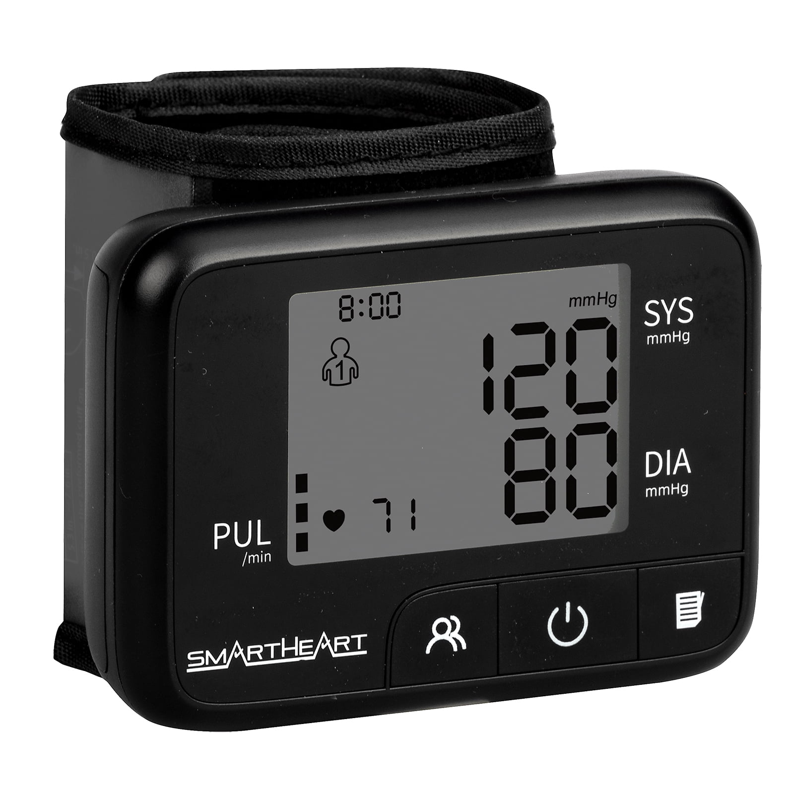 SmartHeart Talking Blood Pressure Monitor | Adult Wrist Cuff | Clinically Accurate | Bilingual | 2-Person Memory | Hypertension Indicator