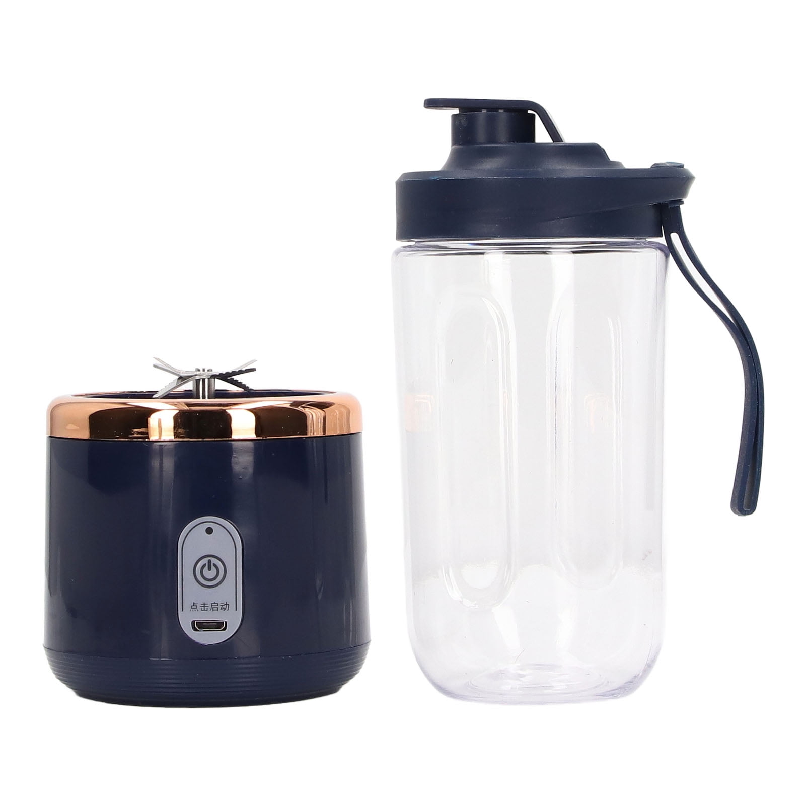 Mini Blender, USB Charging PCTG ABS 300ml Capacity Portable Blender Food Grade  For Fruit Blue, 6Blades, Lid
