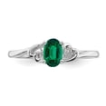 thumbnail image 5 of 925 Sterling Silver Polished Created Emerald Ring Size 9 - .37 cwt -  Jewelry Gift for Mom, 5 of 5