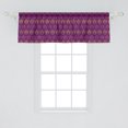 thumbnail image 2 of Ambesonne Dark Purple Window Valance, Geometric Tulips Design, 54" X 18", Magenta Persian Orange, 2 of 3