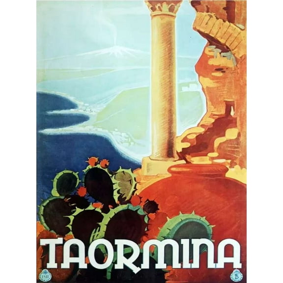 .Decoration Poster.Home Room wall art interior design.Taormina Sicily decor 11 x 17 Inch Poster