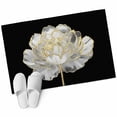 thumbnail image 2 of Flower Black Bathroom Mats 2x3 FT, Non Slip Small Kitchen Mat, Gold White Abstract Floral Aesthetic Washable Soft Backed Front Door Throw Rugs Non-Shedding Indoor Outdoor Doormat for Entryway Sink, 2 of 8